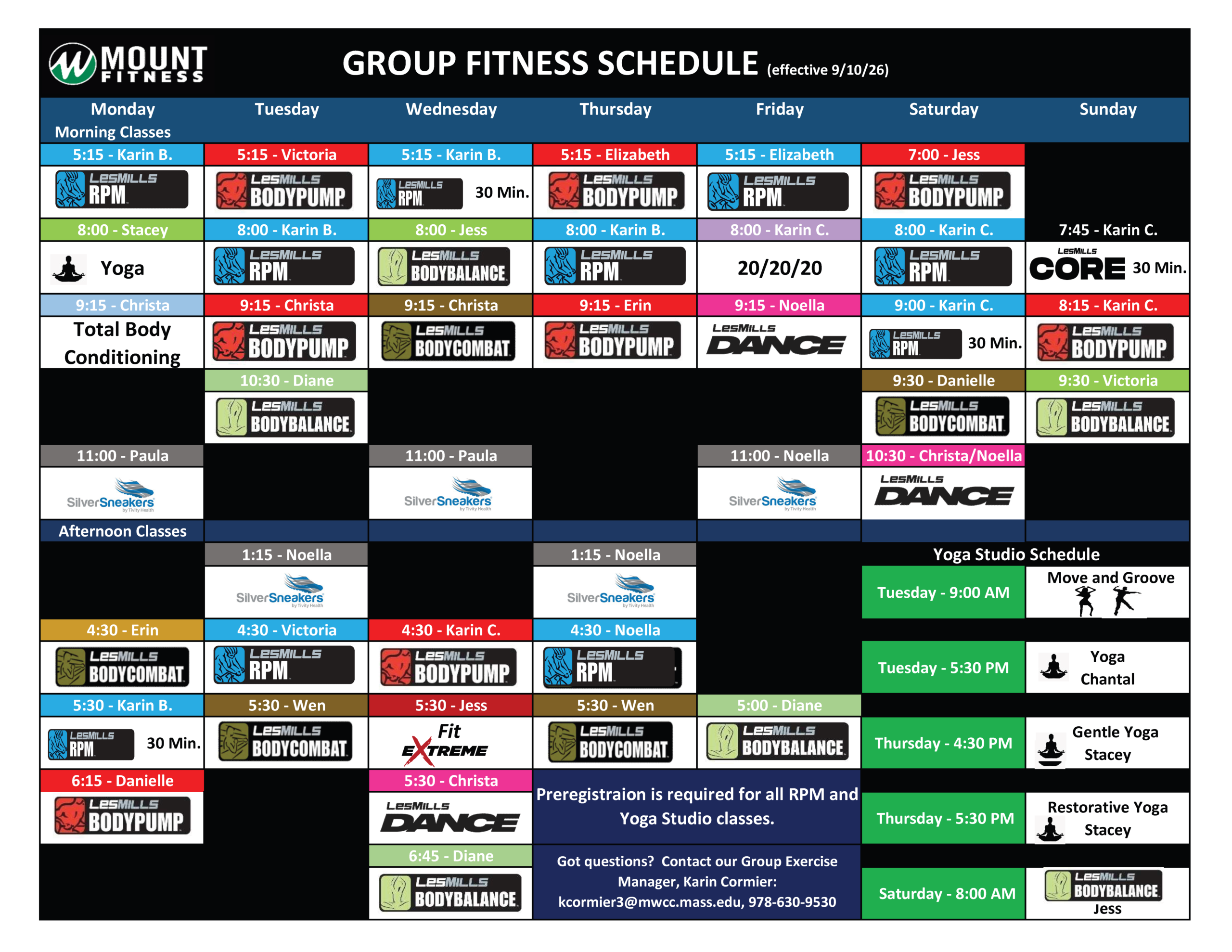 Group Schedule September 2026